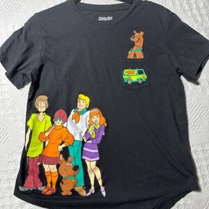 Scooby-Doo Black Graphic Pocket Tee - Short Sleeve- 15-17